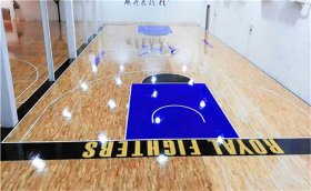 篮球木地板氛围营造黑蓝搭配案例